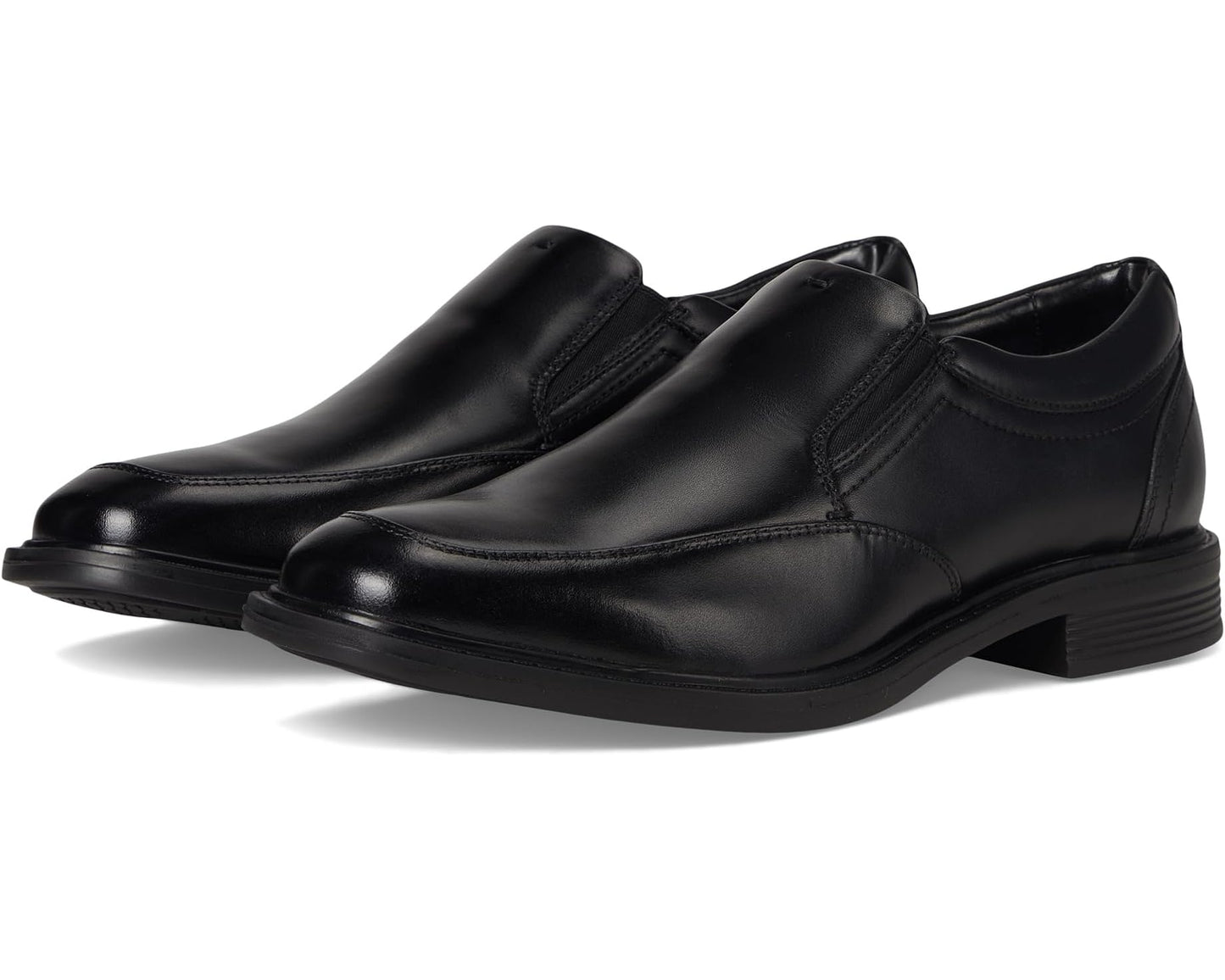 Men's Nunn Bush Stark Moccasin Toe Slip-On Leather Dress Casual Business Formal Loafers Black