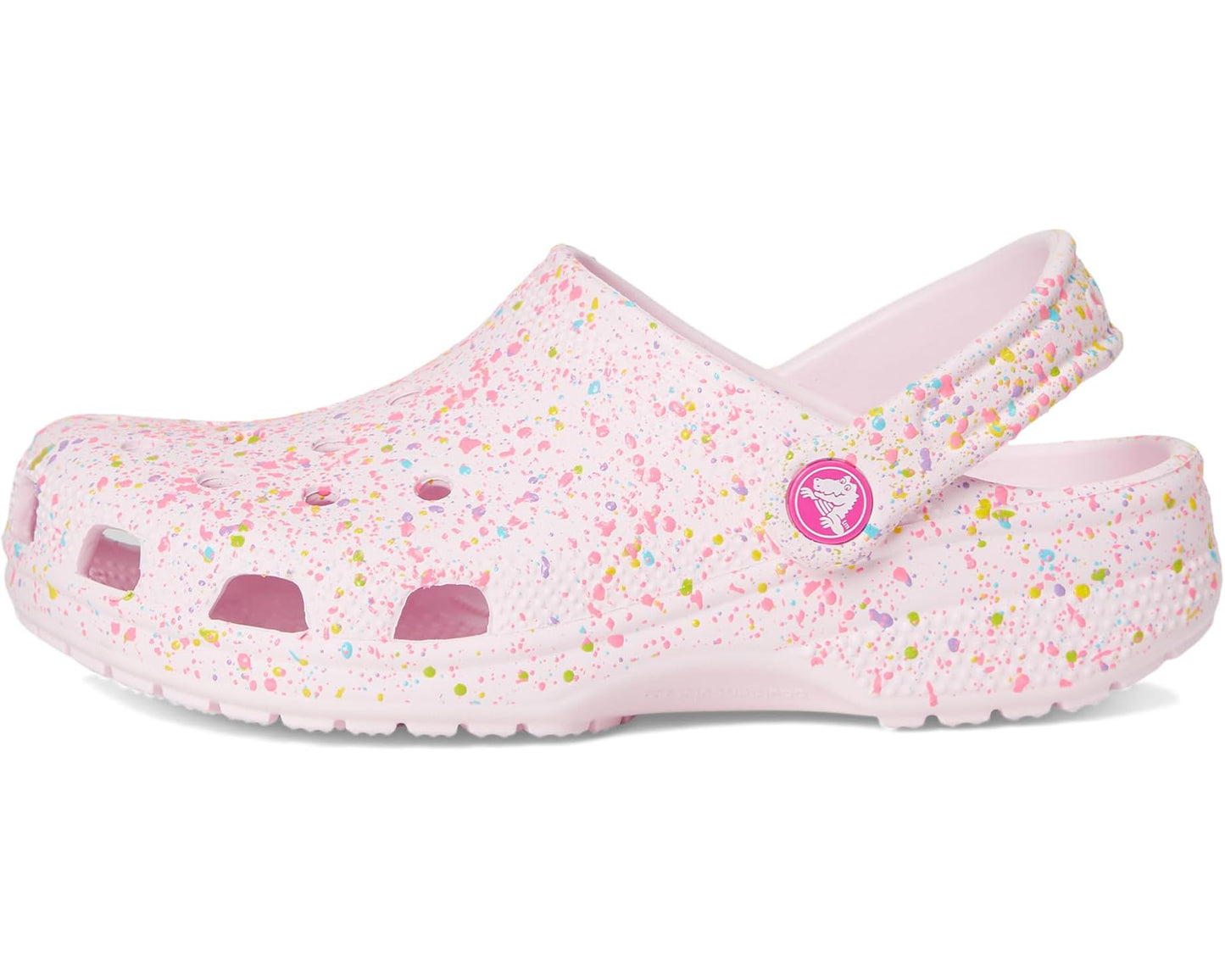 Unisex Crocs Kids Classic Clogs with Patterns and Graphics Pink Milk/Multi