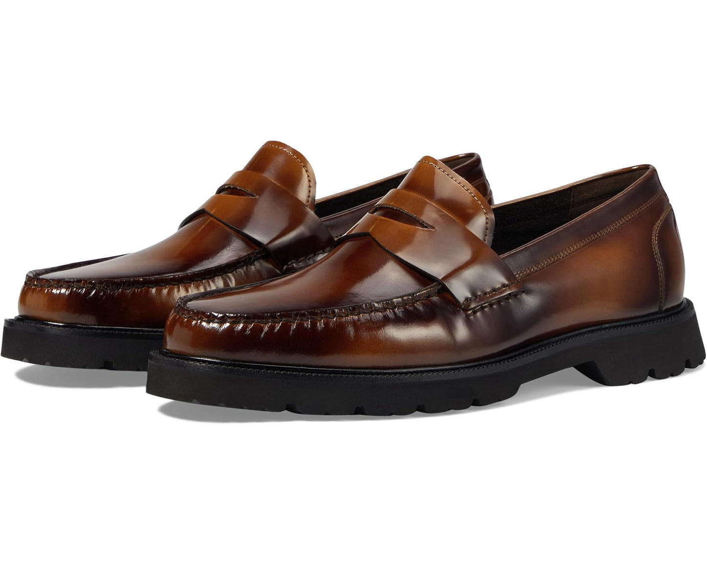 Men's Cole Haan American Classics Penny Loafers Dark Chocolate/Light Amber Brushoff/Black