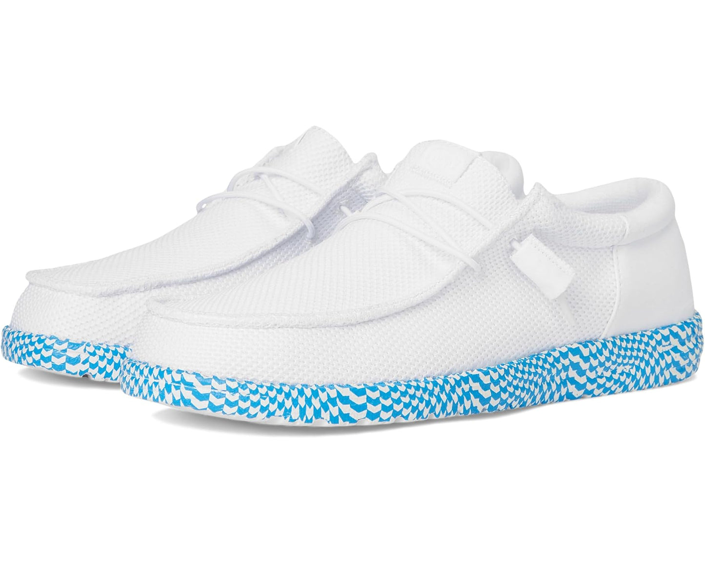 Men's Hey Dude Wally Funk Warped Geo White/Brilliant Blue