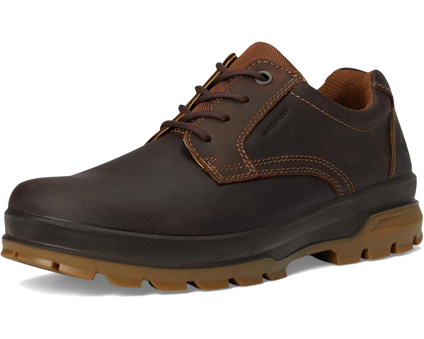 Men's ECCO Sport Rugged Track Plain Toe Low Waterproof Hiking Shoe Camel