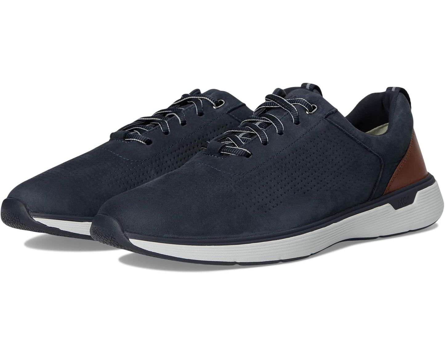 Men's Johnston & Murphy XC4 Prentiss 2 Embossed U-Throat Navy Tumbled Nubuck