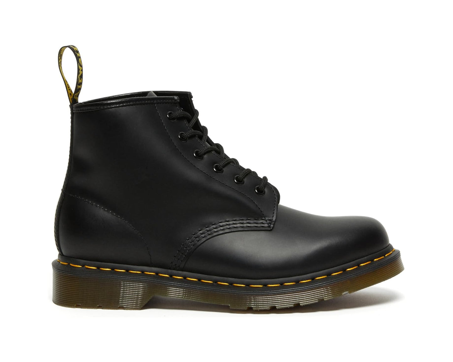 Unisex Dr. Martens 101 Yellow Stitch Black Smooth