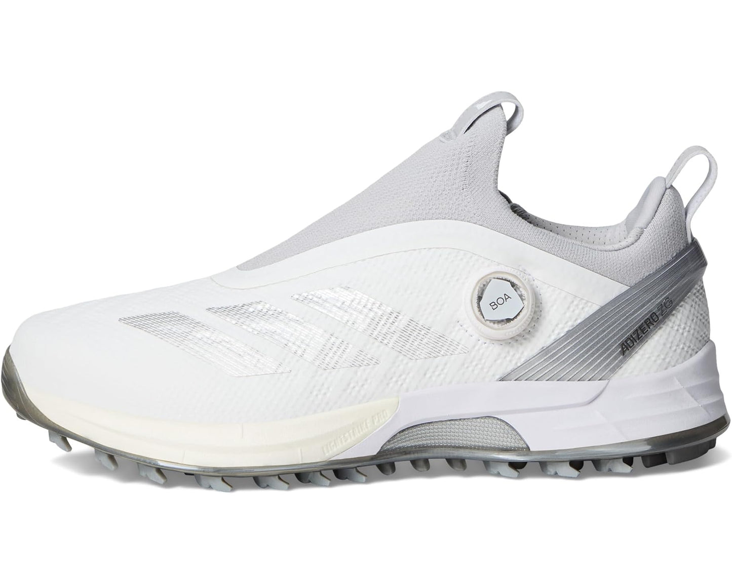Men's adidas Golf Adizero ZG BOA Spikeless Golf Shoes Footwear White/Silver Metallic/Light Solid Grey