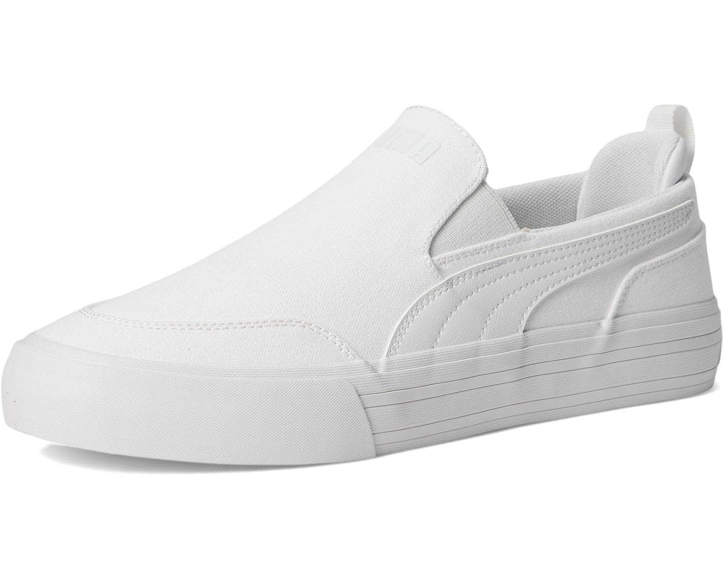 Men's PUMA Court Classic Vulc Slip On Sneakers Puma White/Puma White