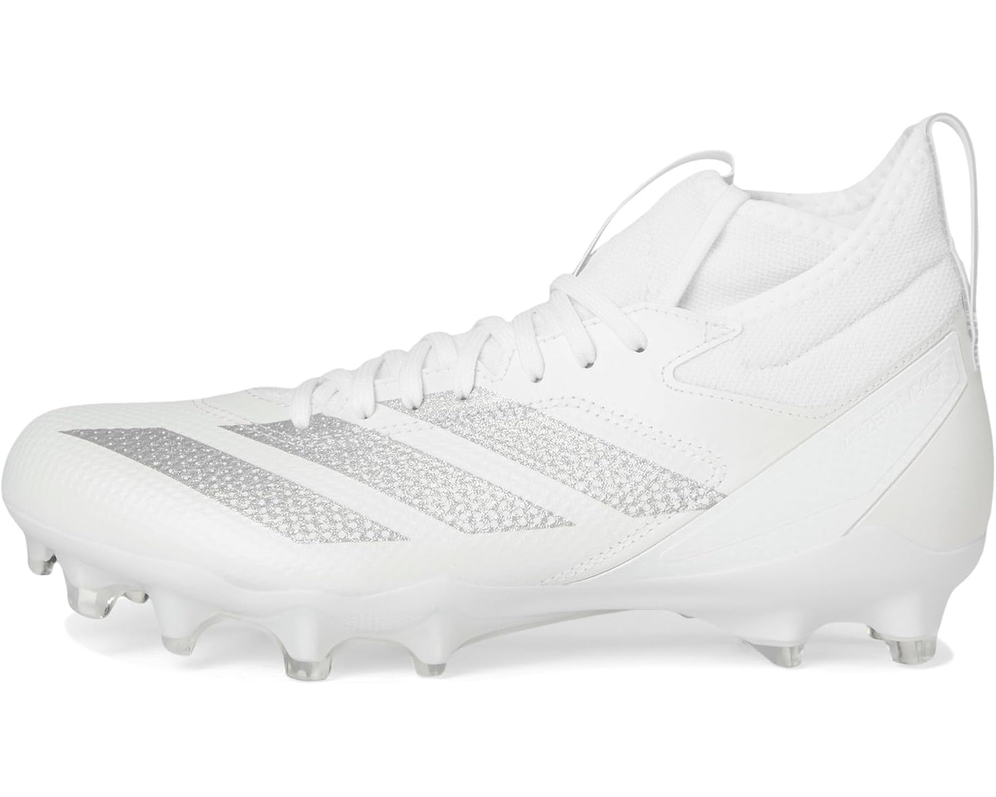 Unisex adidas adizero Impact Football Cleats White/Silver Metallic/White 1