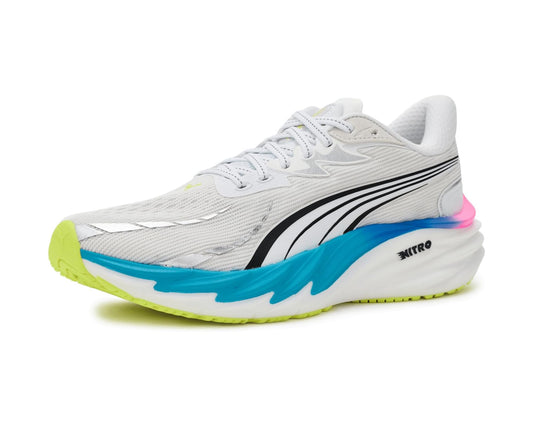 Men's PUMA Velocity Nitro 4 Running Shoes White/Ultra Blue/Poison Pink