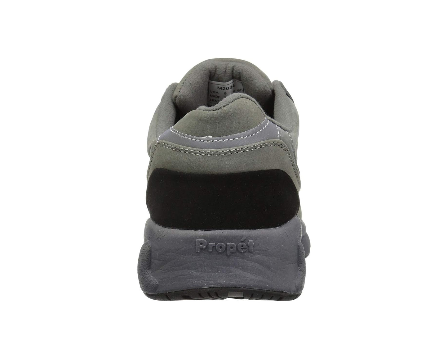 Men's Propet Stability Walker Medicare/HCPCS Code = A5500 Diabetic Shoe Grey/Black Nubuck
