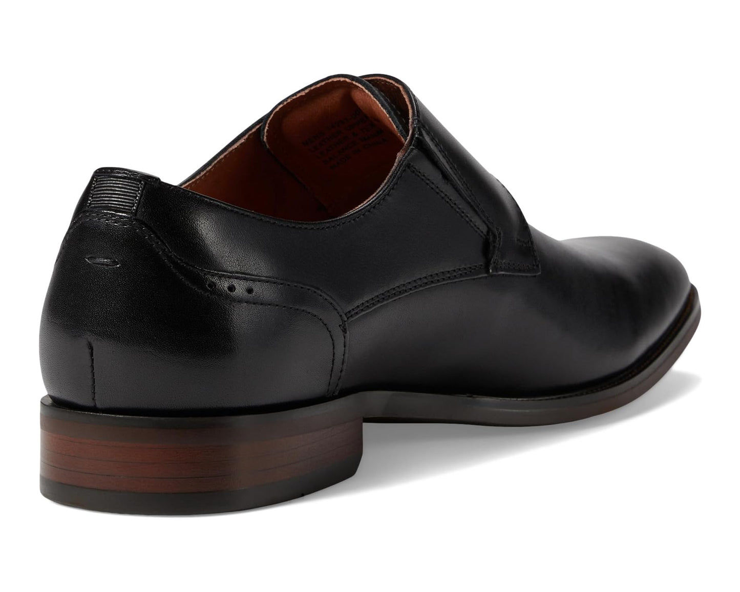 Men's Florsheim Sorrento Plain Toe Single Monk Strap Black Smooth
