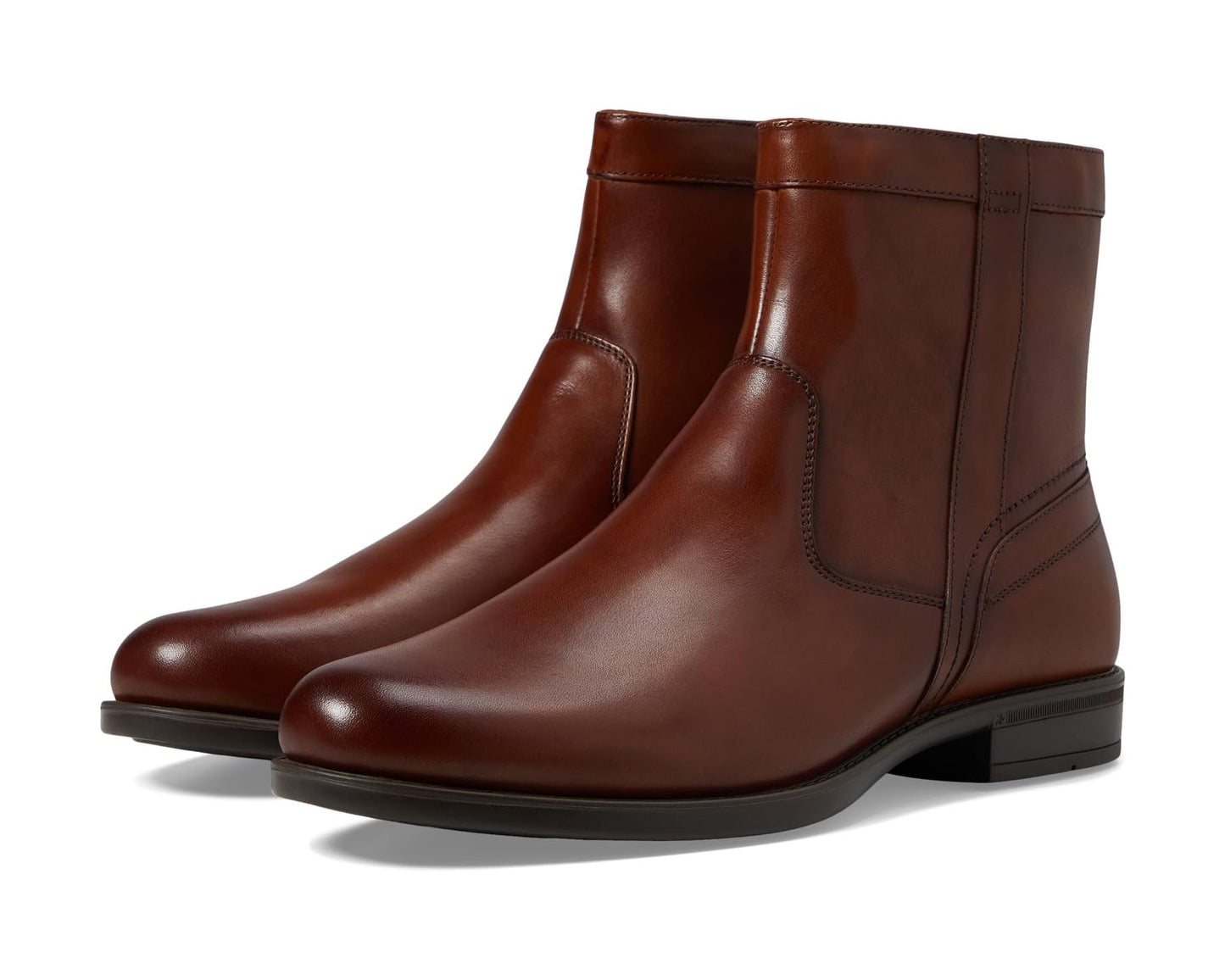 Men's Florsheim Midtown Plain Toe Zipper Boots Cognac