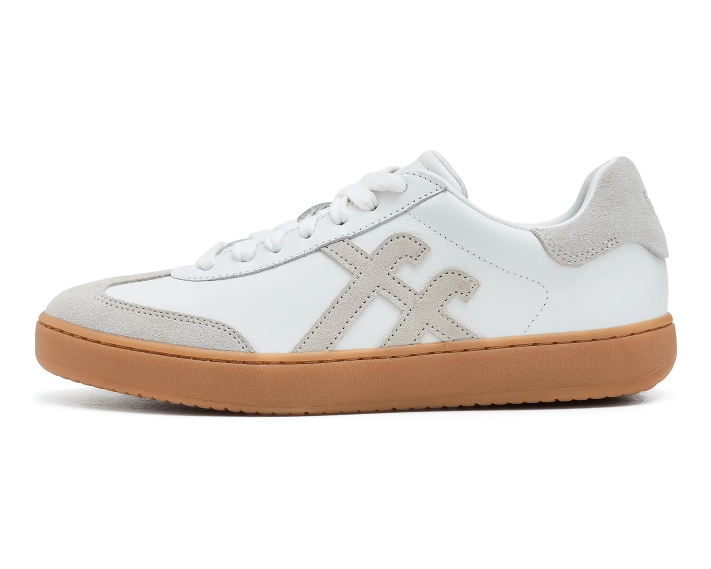 Men's FitFlop The Dash Ff T-Toe Leather Suede Trainers Urban White Mix