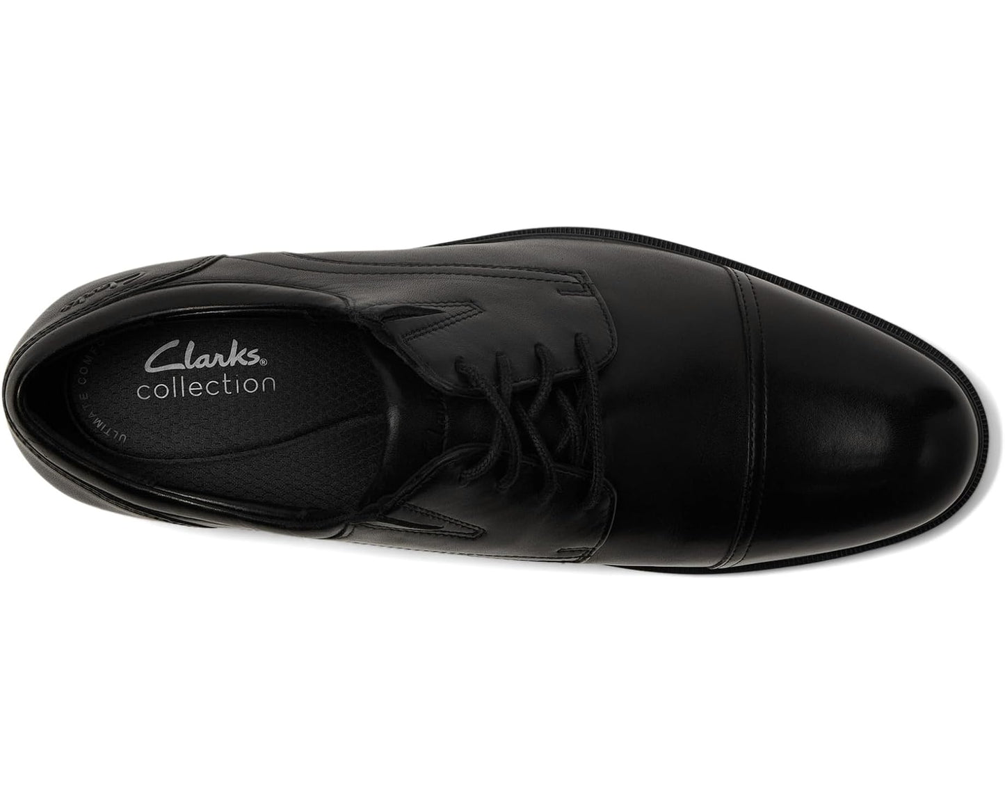Men's Clarks Steadwell Cap Black Leather