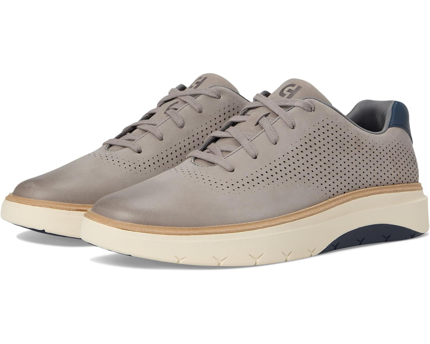 Men's Cole Haan Grandpro Featherarc Laser Sneakers Ironstone Nubuck/Silver Birch/Navy Blazer