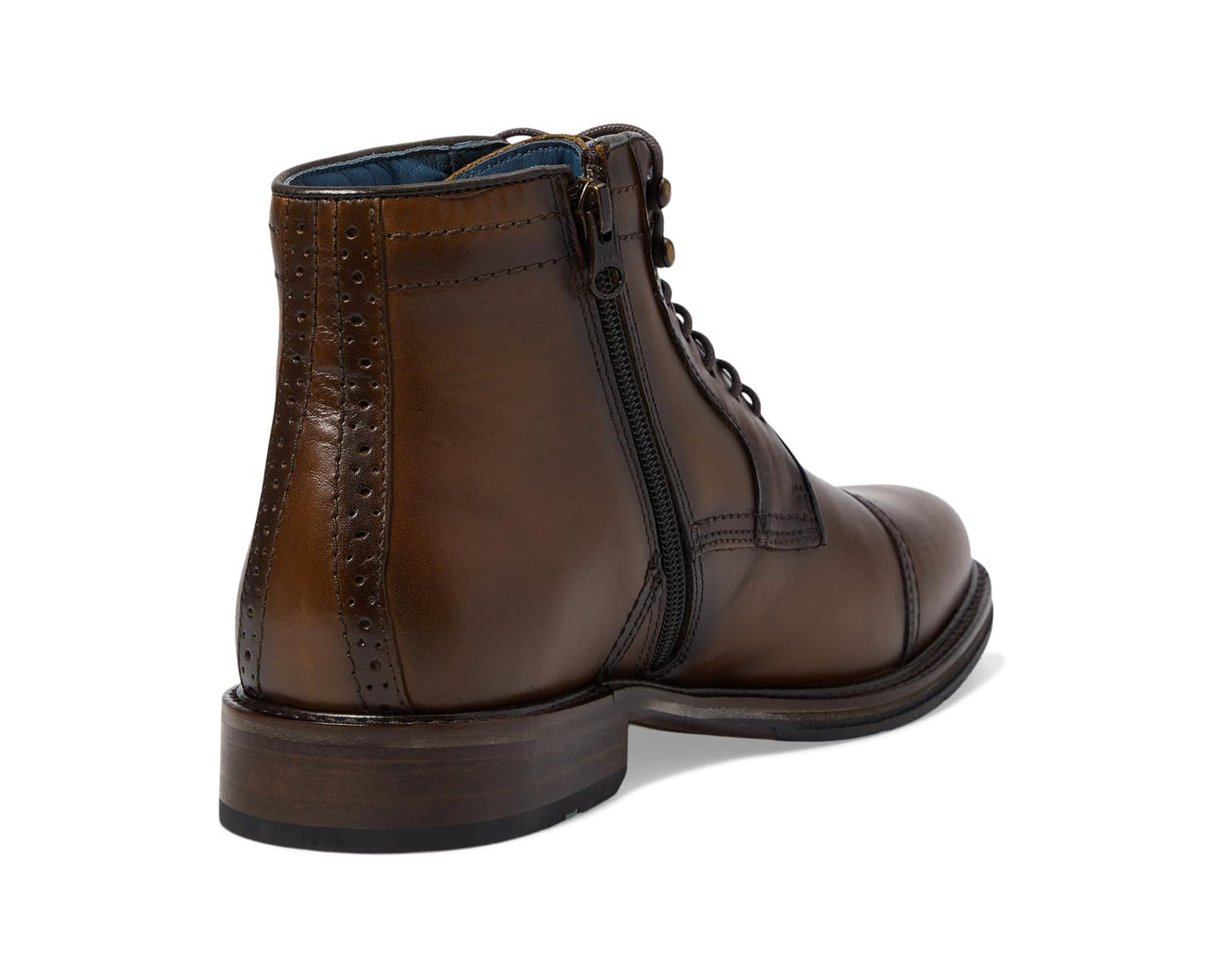 Men's Johnston & Murphy XC Flex Raleigh Cap Toe Zip Dark Tan Full Grain