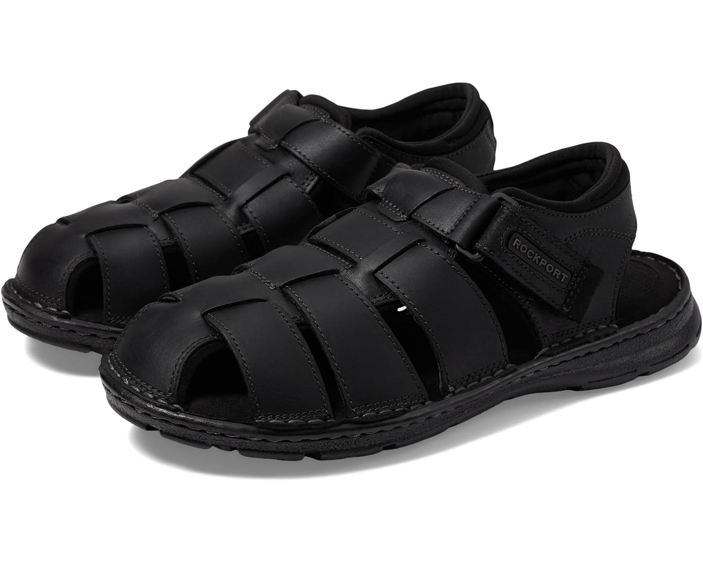 Men's Rockport Darwyn Fishermen Black Leather II