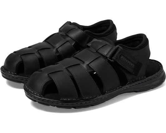 Men's Rockport Darwyn Fishermen Black Leather II