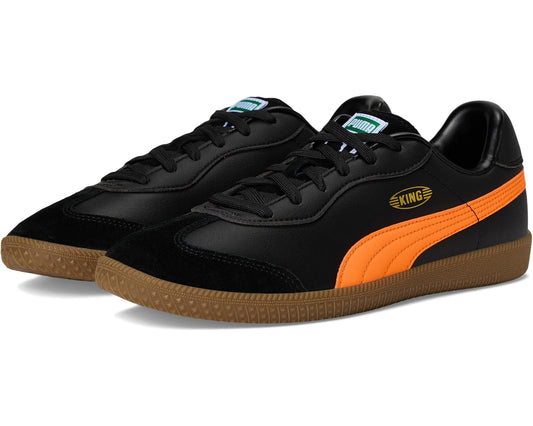 Men's PUMA King 21 Indoor Trainer Soccer Shoes Black/Heat Fire