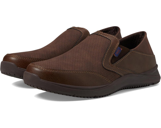 Men's Nunn Bush Conway EZ Moccasin Toe Slip-On Easy Slip-In Loafer Brown