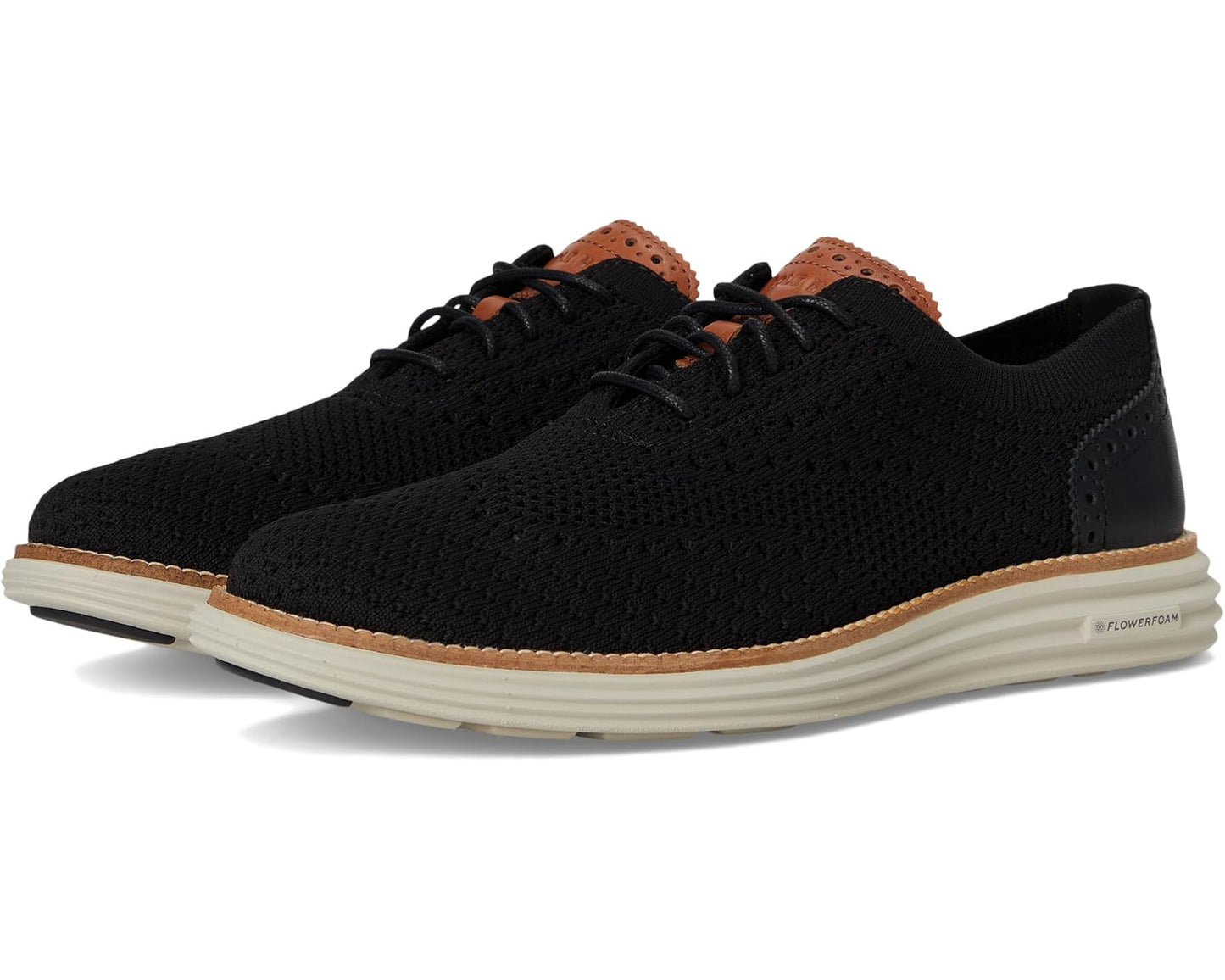 Men's Cole Haan Original Grand Remastered Stitchlite Oxford Black/British Tan/Silver Lining