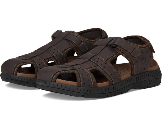 Men's Nunn Bush Lauguna Closed Toe Fisherman Sport River Lightweight Sandals Brown