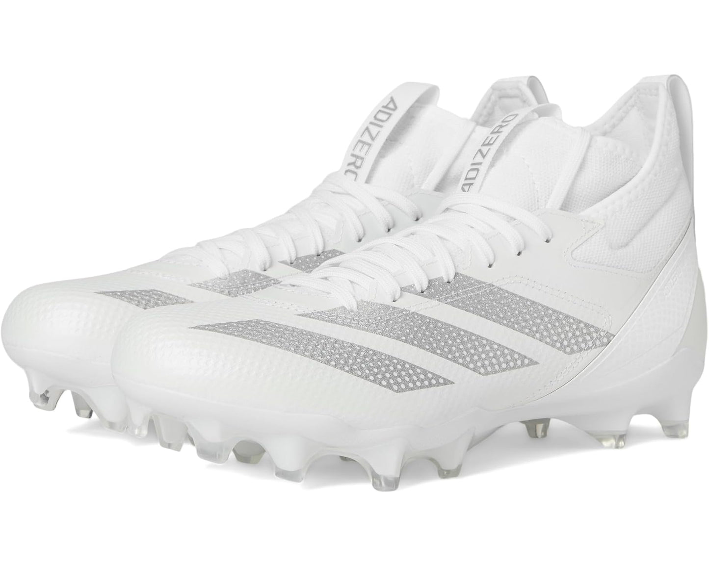 Unisex adidas adizero Impact Football Cleats White/Silver Metallic/White 1