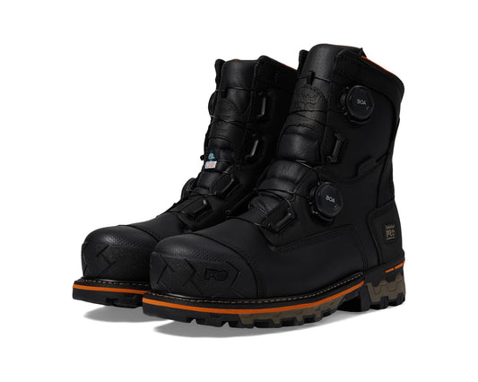 Men's Timberland PRO Boondock BOA 8 Inch Composite Safety Toe Waterproof Puncture Resistant Black