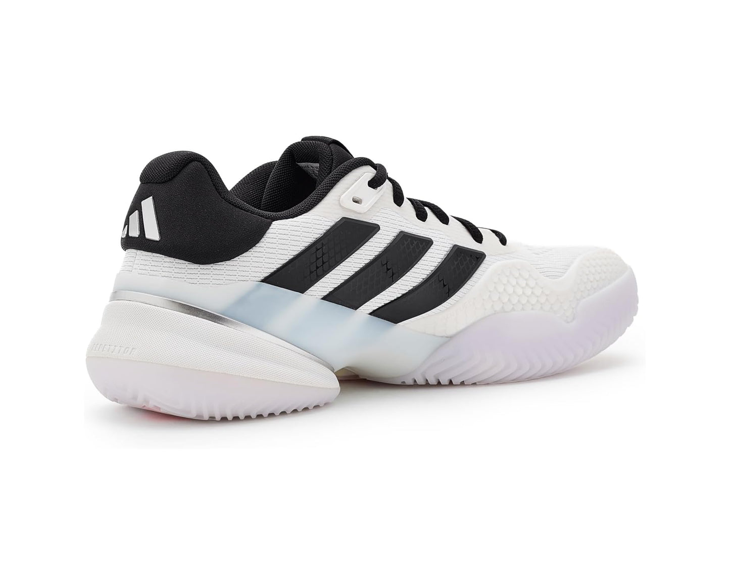 Men's adidas Barricade 1/4 Tennis Shoes White/Black/Lucid Red 1