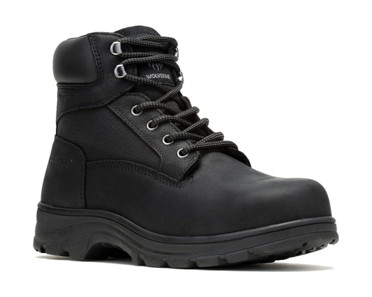 Men's Wolverine Carlsbad Waterproof 6 Steel Toe Work Boot Black