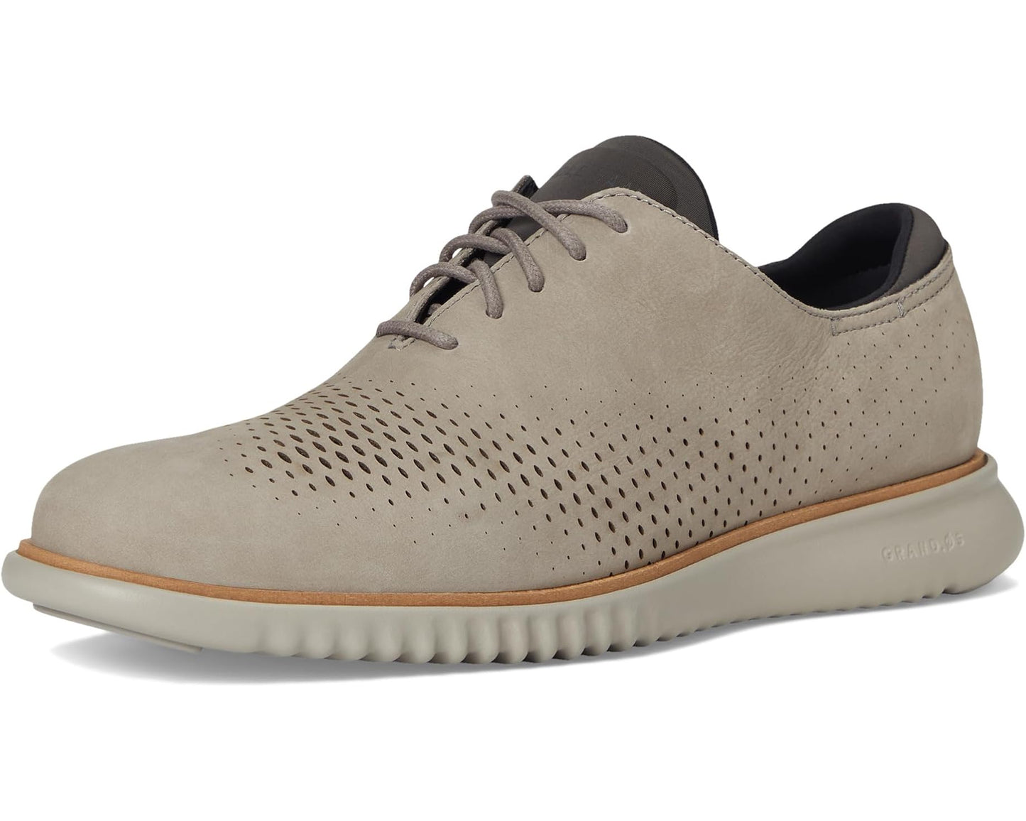 Men's Cole Haan 2.Zerogrand Laser Wing Tip Oxford Lined Ironstone Nubuck/Natural/Paloma