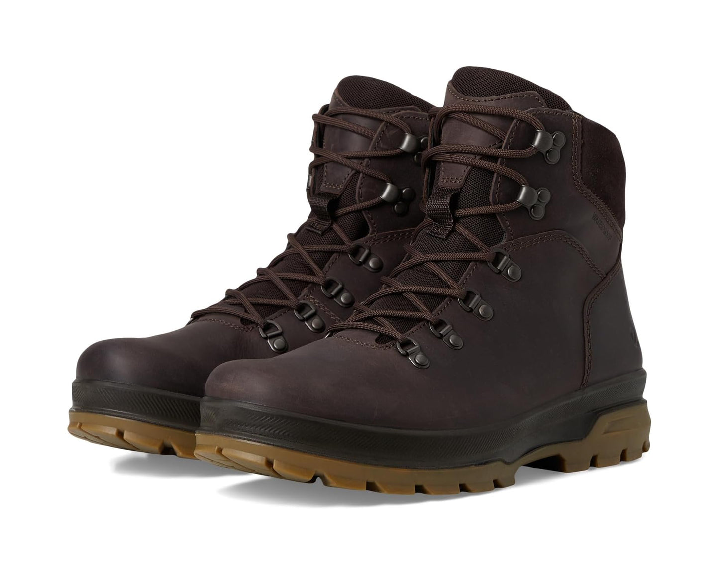 Men's ECCO Sport Rugged Track Plain Toe High Waterproof Hiking Boots Coffee
