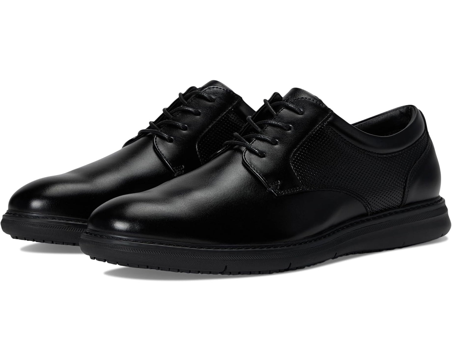 Men's Nunn Bush Chase Slip Resistant Work Plain Toe Oxford for Restaurant, Food Service & Hospitality Black