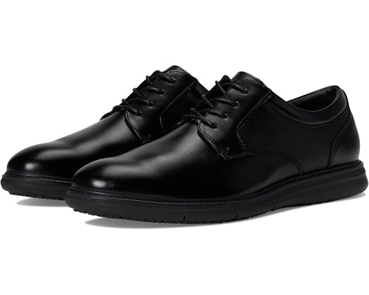 Men's Nunn Bush Chase Slip Resistant Work Plain Toe Oxford for Restaurant, Food Service & Hospitality Black