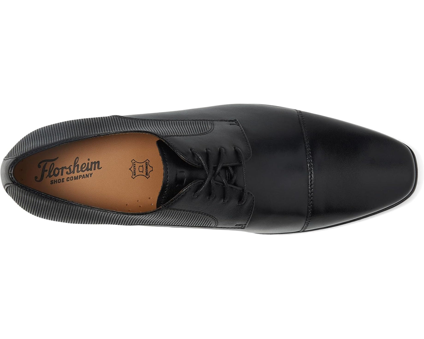 Men's Florsheim Postino Cap Toe Oxford Black Smooth/Perf