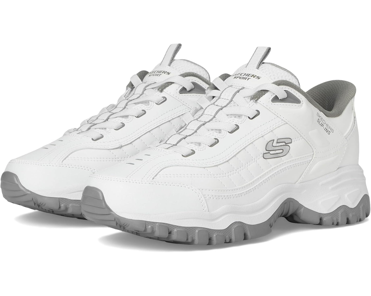 Men's SKECHERS Afterburn E'Lite Grill Corporal Hands Free Slip-In White/Gray