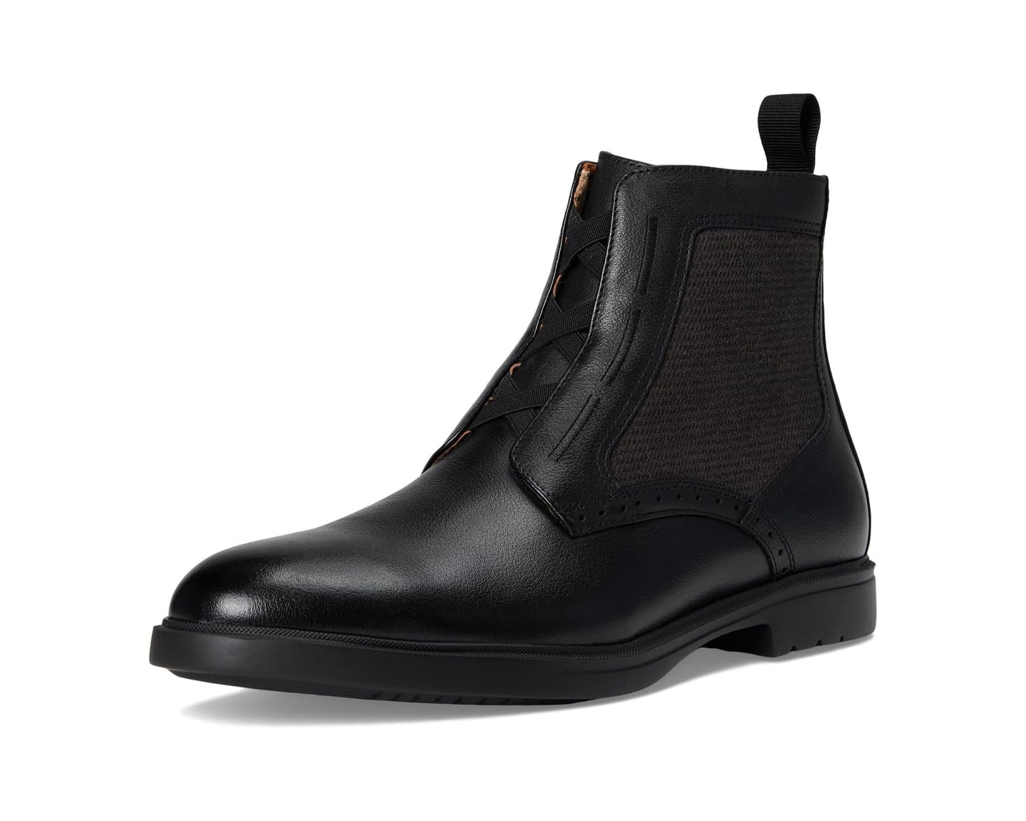Men's Stacy Adams Thompson Elastic Lace Inside Zip Boots Black