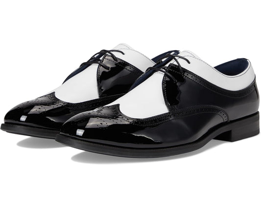 Men's Stacy Adams Dayton II Wing Tip Lace-Up Black and White
