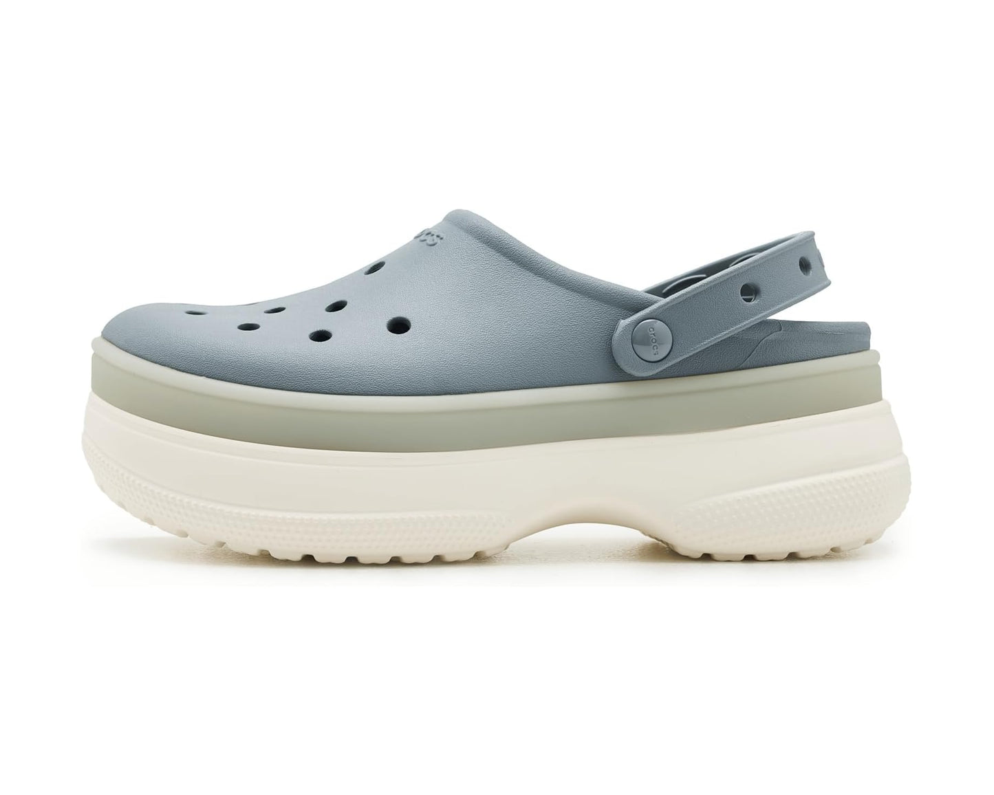Unisex Crocs Classic Stacked Clogs, Platform Sneakers Frosted Concrete