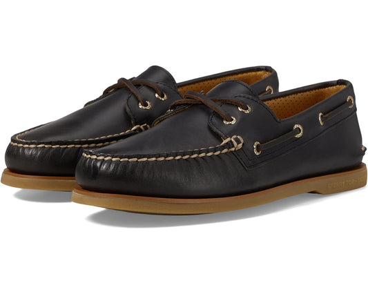 Men's Sperry Gold Authentic Original 2-Eye Seasonal Black Leather