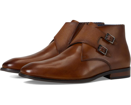 Men's Stacy Adams Kaius Double Monk Strap Boots Cognac