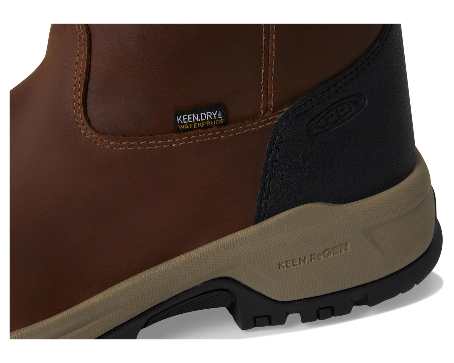 Men's KEEN Utility Evanston Pull-On Waterproof Boot (Carbon-Fiber Toe) Bison/Black