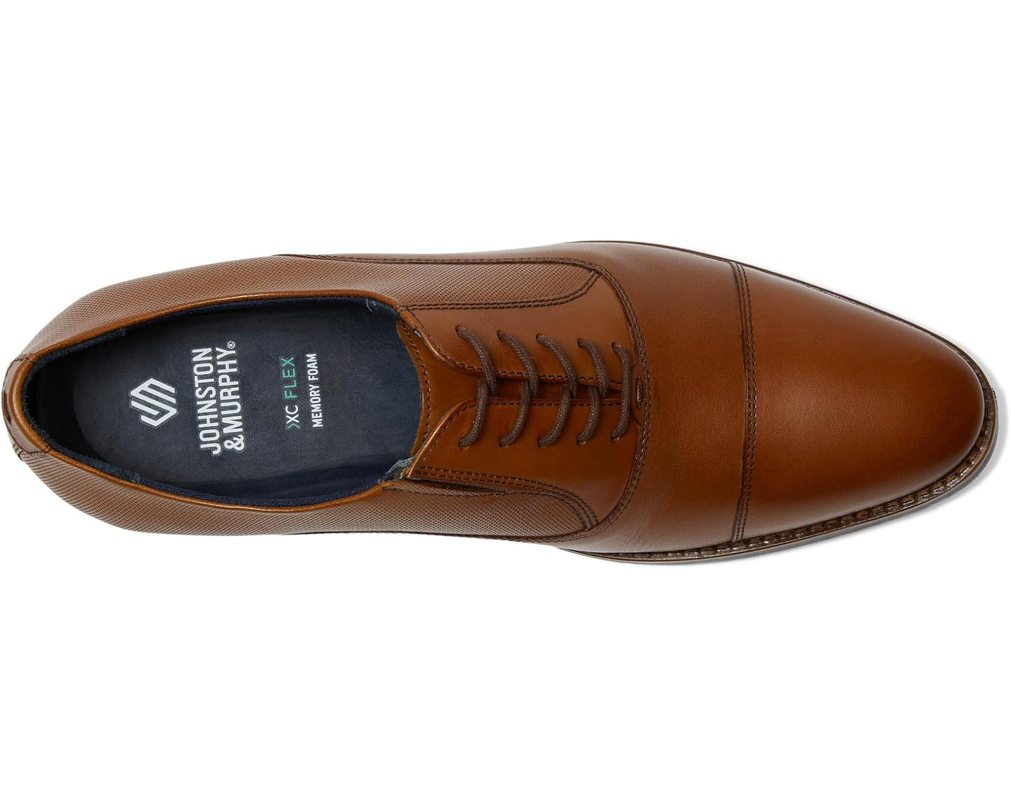 Men's Johnston & Murphy Landry Embossed Cap Toe Tan Full Grain