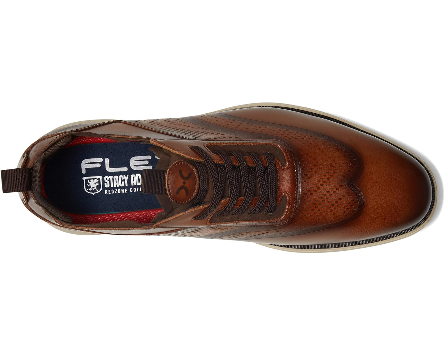 Men's Stacy Adams Edgewood Wing Tip Elastic Lace Cognac