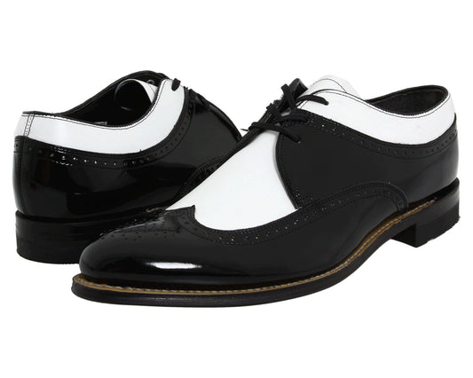 Men's Stacy Adams Dayton - Wingtip Black w/ White