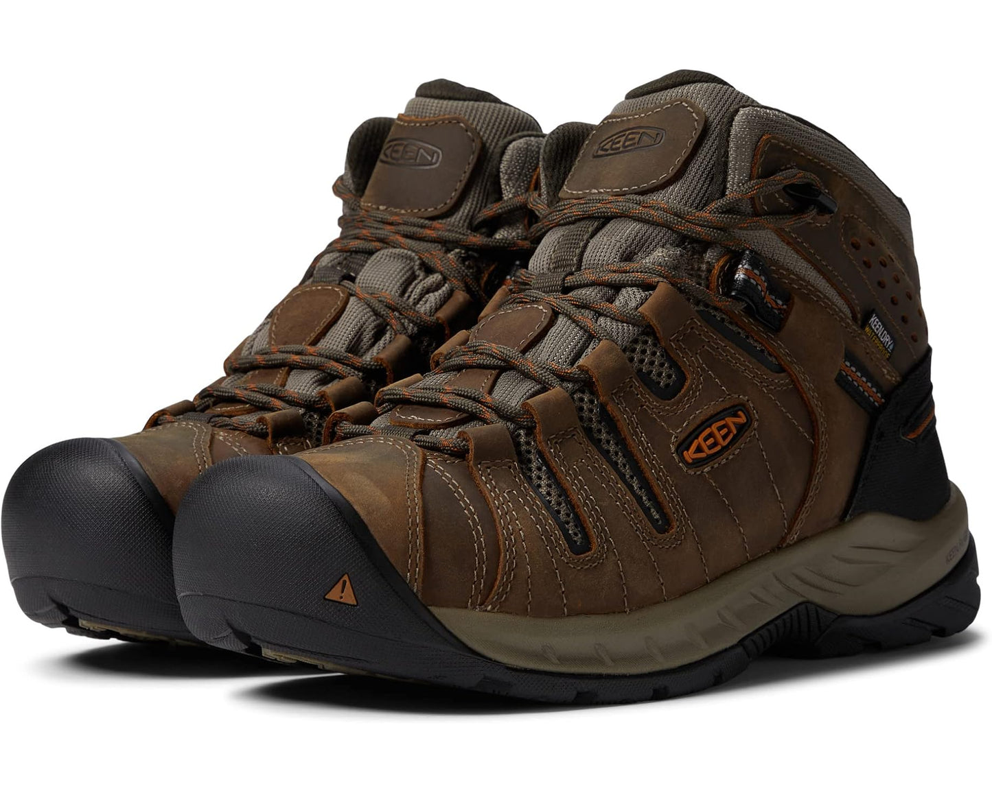 Men's KEEN Utility Flint II Mid Waterproof Soft Toe Black Olive/Brindle