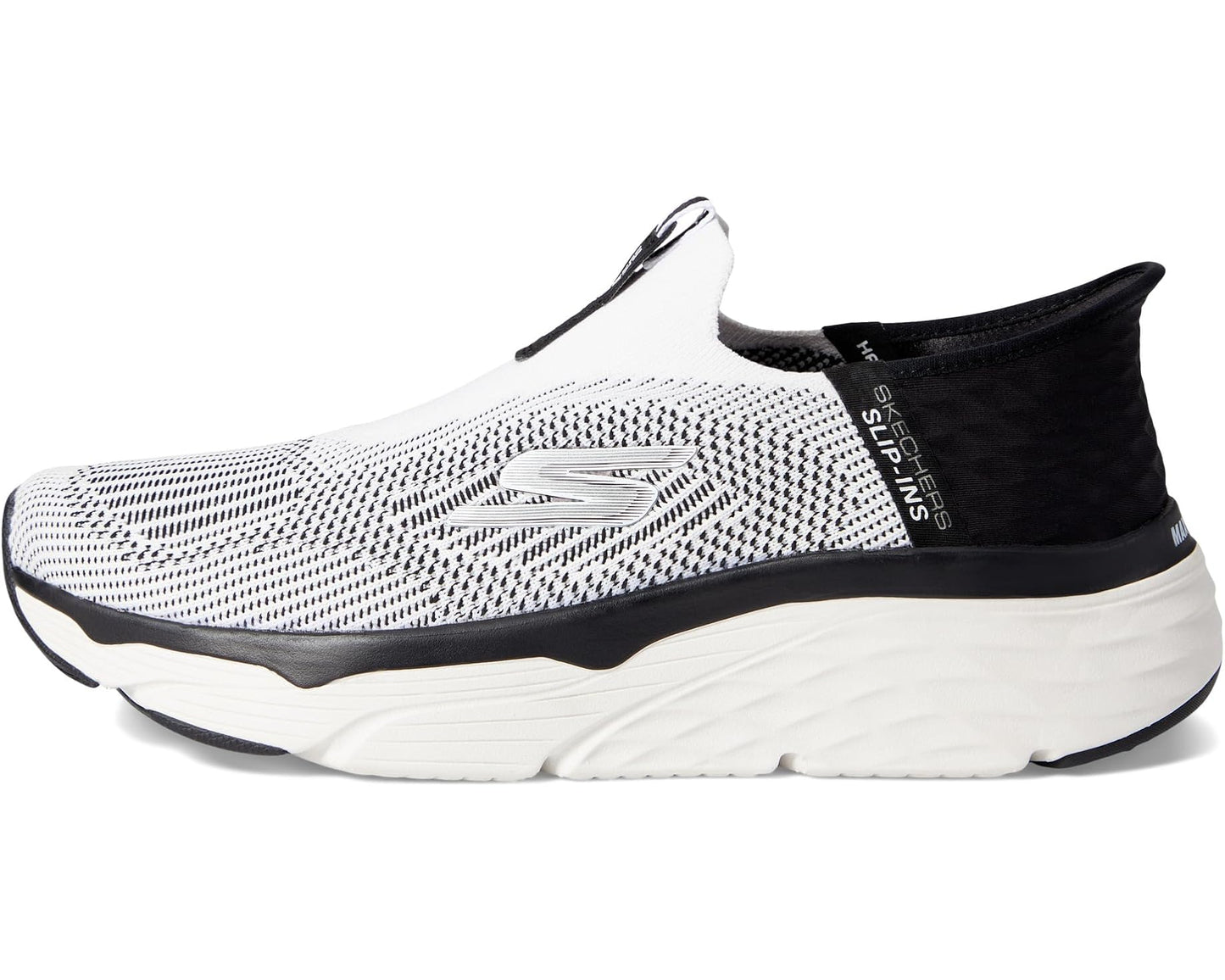 Men's SKECHERS Max Cushioning Elite Advantageous Hands Free Slip-Ins White/Black