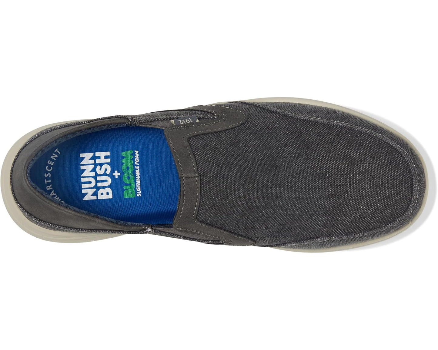 Men's Nunn Bush Conway EZ Canvas Moccasin Toe Slip-On Easy Slip-In Loafer Grey