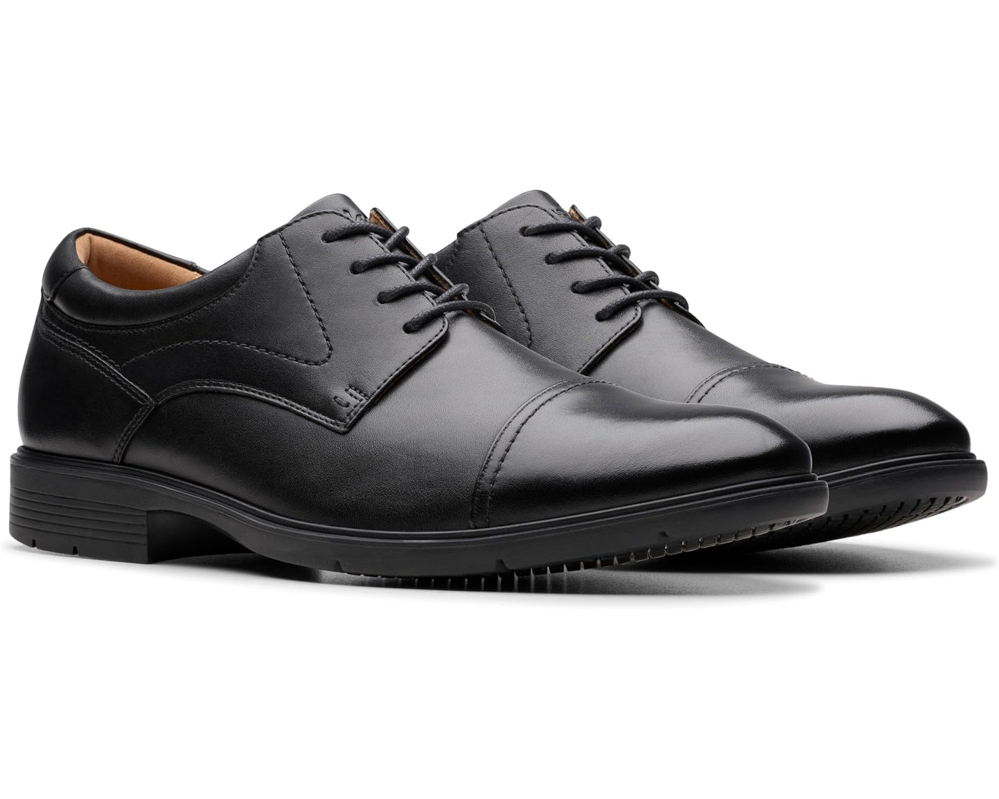 Men's Clarks Eldredge Cap Black Leather