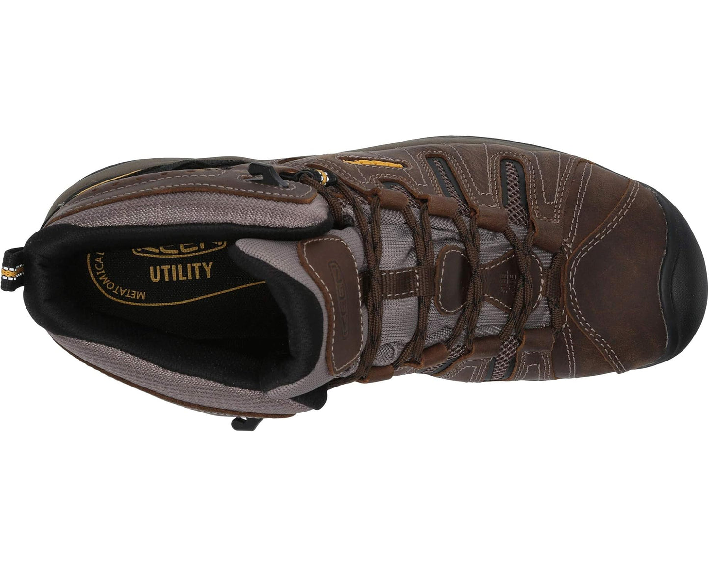 Men's KEEN Utility Flint II Mid Steel Toe Cascade Brown/Golden Rod