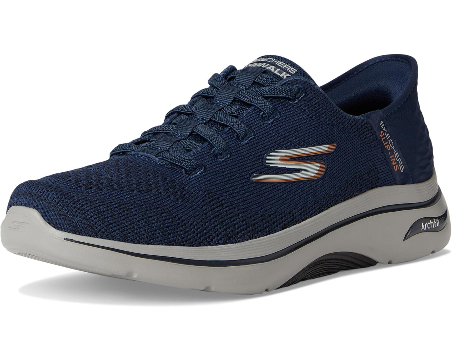 Men's SKECHERS Performance Go Walk Arch Fit 2.0 - Grand Hands Free Slip-Ins Navy/Orange