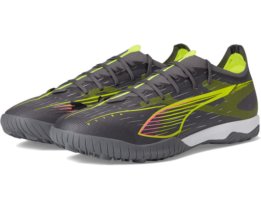 Men's PUMA Ultra 5 Match Turf Trainer Soccer Cleats Matte Aged Silver-Yellow Alert-Puma Aged Silver